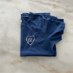 Navy Blue T-Shirt with Heart Embroidery size S